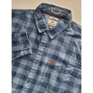 Lee Cooper Indigo‎ Shirt MEn's XL Comtemporay Fit Blue Check Denim